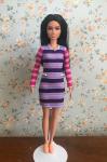 Mattel - Barbie - Fashionistas #147 - Striped Dress - Smaller Bust - Doll